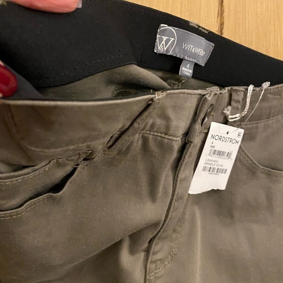 Wit & Wisdom Womens Army Khaki Green Elastic Ab Ankle New size 4 - Picture 11 of 12